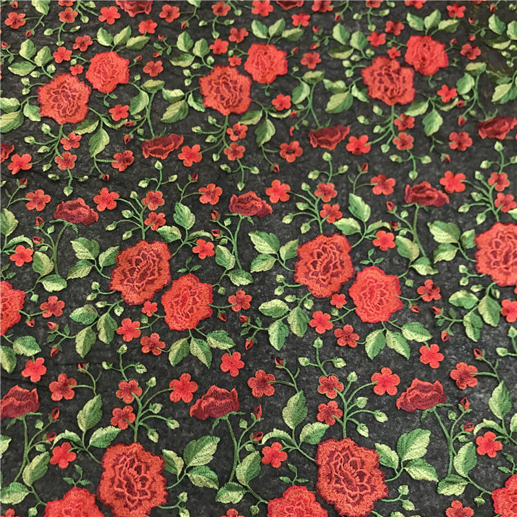 Embroidered Fabric Peony Dress Polyester for Women's Wear Wholesale Su 4